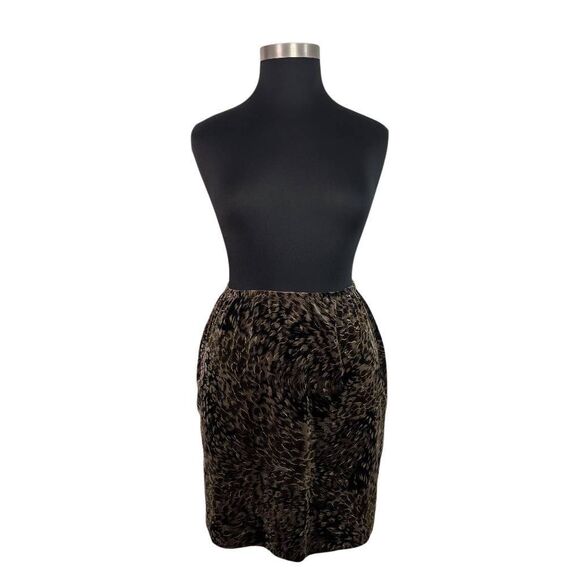 Carole Little 16 Gold Velvet Feather Pencil Skirt Sparkly Evening Fits 1X 2X 3X - Picture 3 of 9